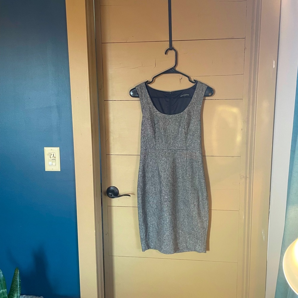 Express Design Studio Gray Tweed Fitted Dress SZ 0